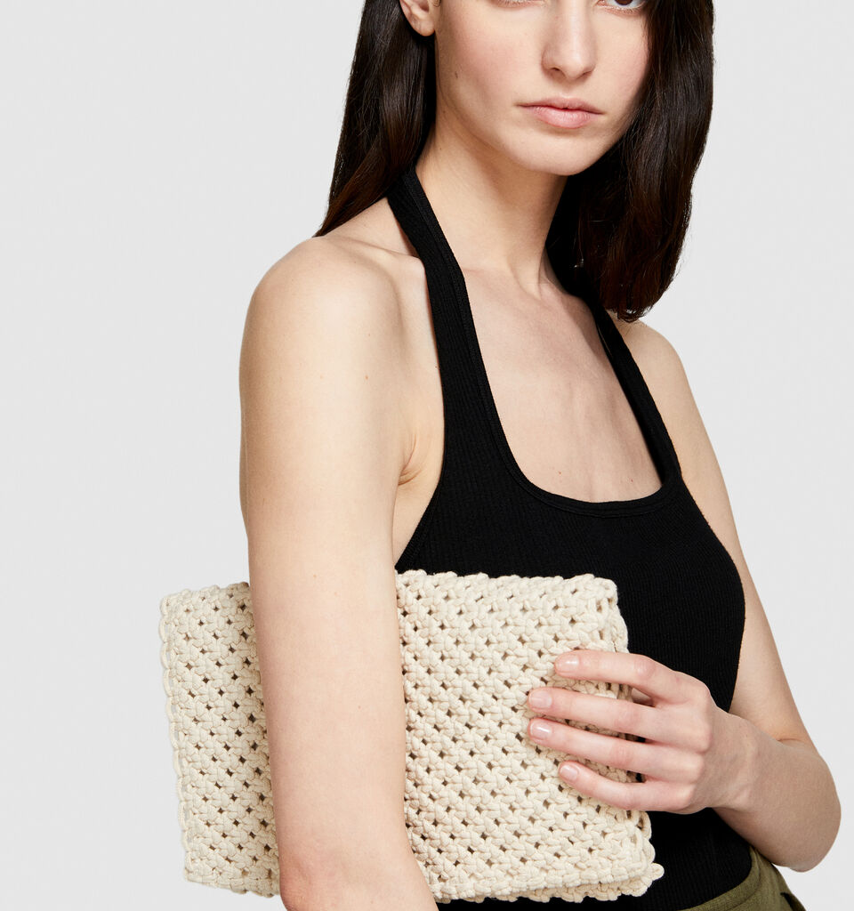 Crochet clutch - null - Creamy White | Sisley image number 3